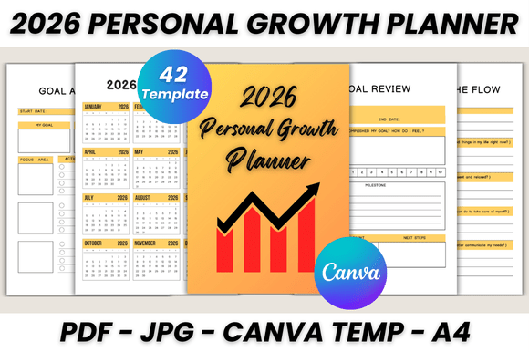 Download 2026 Personal Growth Planner Canva - Personal growth Collection