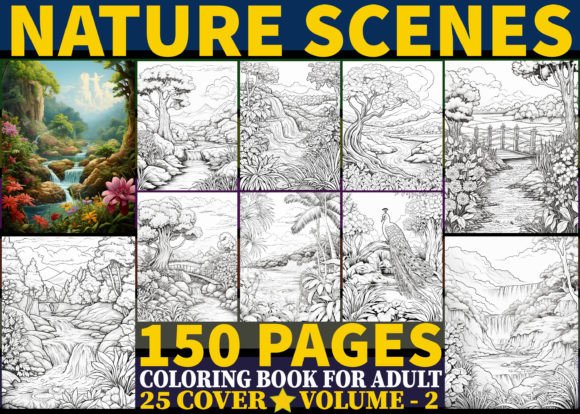 Download 150+ Nature Scenes Coloring Pages Vol: 2 - Nature Collection