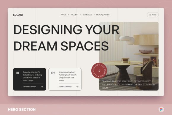 Download Lucast - Interior Design Hero Section - Premium Bundle