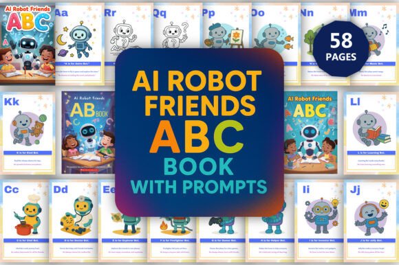Download AI Robot Friends ABC Book with Prompts - Premium Resources